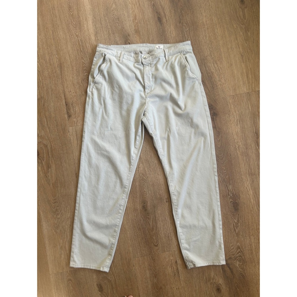AG Adriano Goldschmied Caden Trousers Mens 32R Light Khaki Beige Chino Pants
